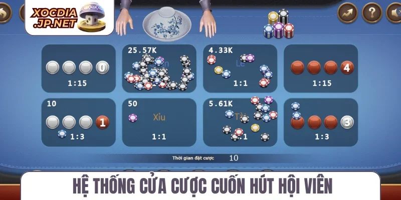 Hệ thống cửa cược cuốn hút hội viên